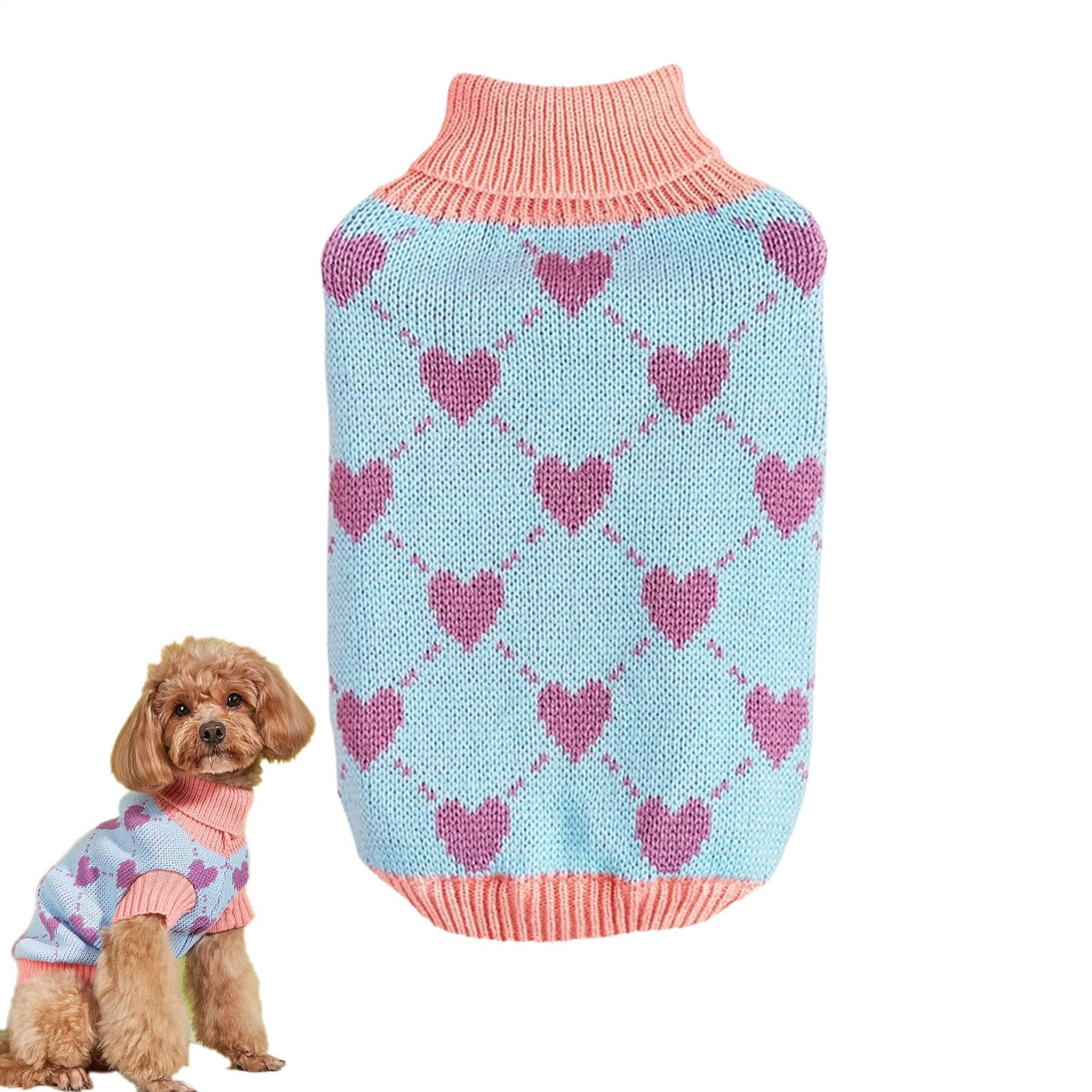 Suéter para perro de cuello alto y punto grueso contra el frío invernal