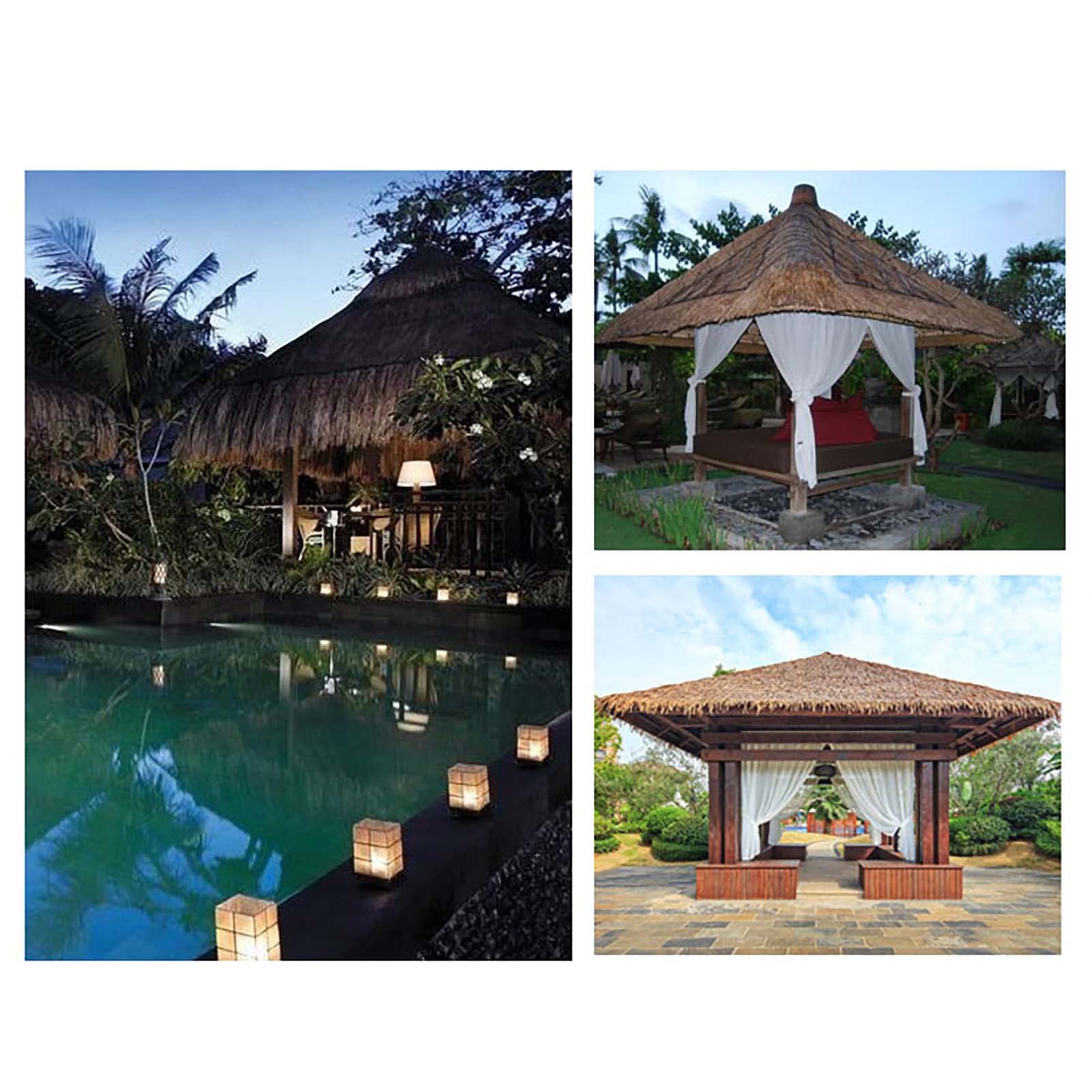 KMYX Toit En Chaume Mexicaine - Ignifuge - Pour 15 Ans - Toit En Paille Pour Cabane Tiki, Bar, Jardin, Terrasse, Tonnelle, Mur (taille : 49,6 X 99,3 Cm, Couleur