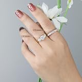 SILVERNANA 7-Stone Moissanite Wedding Band Women Half – 18K yellow gold plating