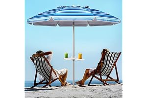Aoxun 7ft Giant Windproof Beach Umbrella with Sand Anchor
