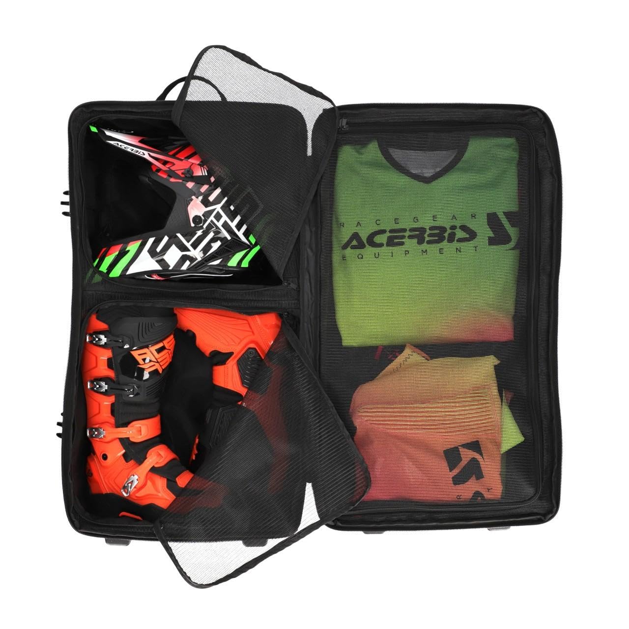 ACERBIS X-TRIP Borsone da Viaggio con Ruote, 105 Litri, 75x40x35 cm, Nero con Logo