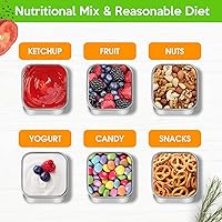 Vista 4 de Paquete de 5 recipientes de acero inoxidable de 6 onzas, recipiente pequeño de metal para almacenamiento de alimentos con tapas de silicona