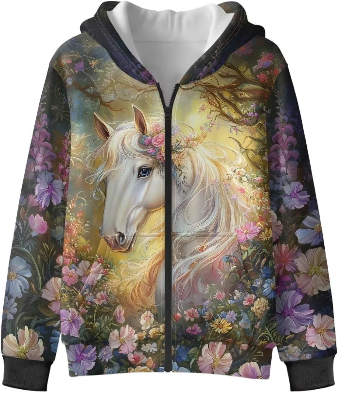 Long Sleeve Hoodies for Girls Winter Fleece Hooded Hoodies Kids 6-16Y Sweatshirts Jacket
