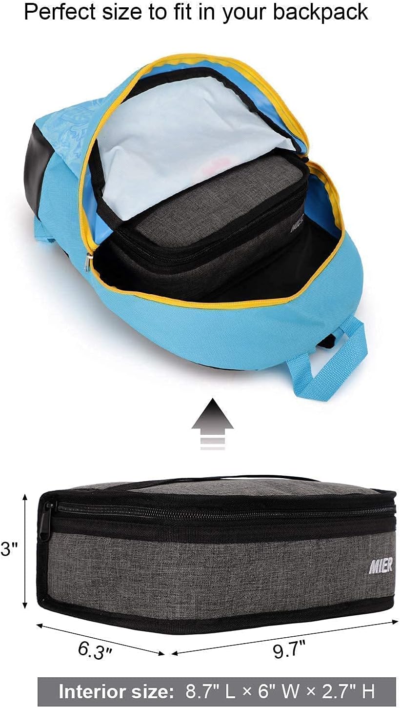 MIER 2 Compartment Lunch Bag and MIER Small Lunch Box Bundle