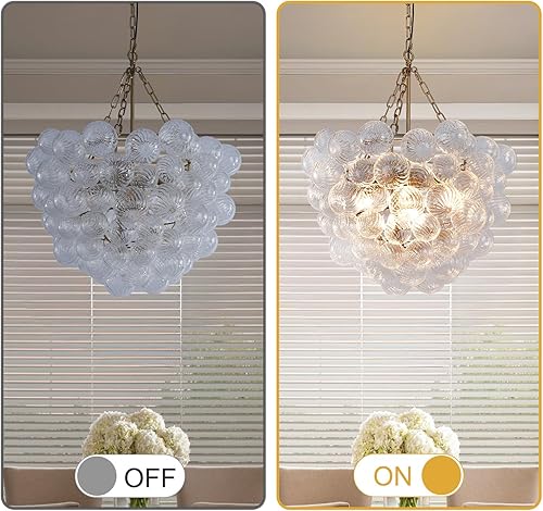 Miniatura 9 de Candelabros de cristal, lámpara de cristal de 15 pulgadas para comedor, 8 luces de techo modernas cromadas, montaje empotrado, 3 neumáticos, lámpara