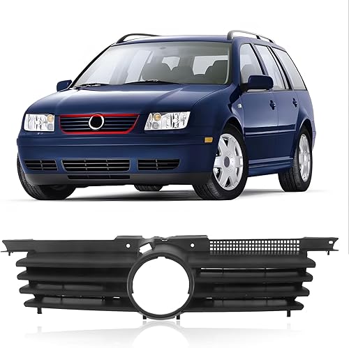 CarPartsDepot Rejilla delantera compatible con Volkswagen Jetta (1999-2005 Jetta Black)