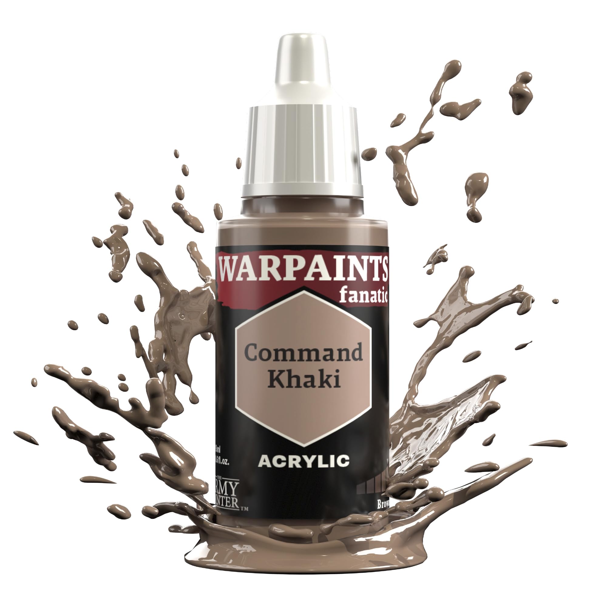 The Army Painter, Warpaints Fanatic Command Khaki Single Acrylics, Miniature Hobby Painting, Quality Paint for Miniature Wargaming