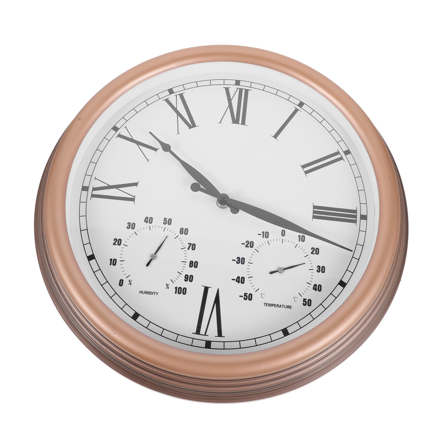 Horloge extérieure pour jardin étanche avec thermomètre mural de 15 pouces