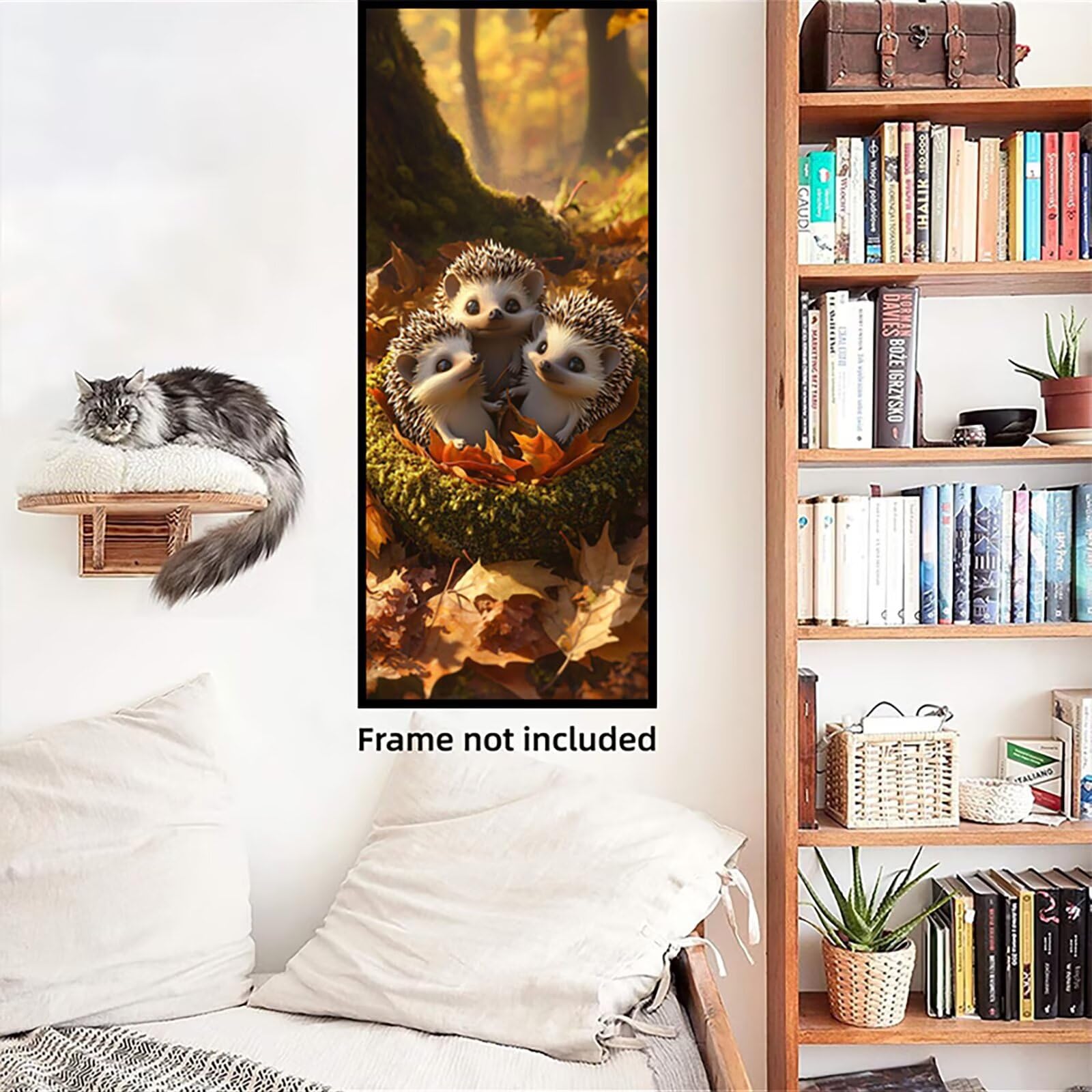 Malen Nach Zahlen 50x150cm Leinwand Tier Malen Nach Zahlen Erwachsene mit Ohne Rahmen, DIY Kreativ Set für Erwachsene mit Pinseln und Acrylfarbe, Zimmer Deko Igel Landschaft Geschenk, P0M-881