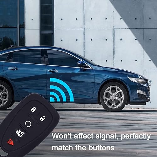 Miniatura 6 de Wisdompro 2 fundas de silicona para llaves de Chevy Equinox Malibu Cruze Traverse Trax Blazer Camaro Trailblazer Sonic Volt Spark, funda protectora