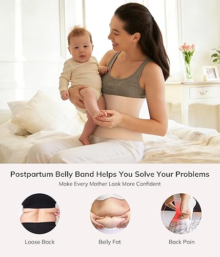 Miniatura 4 de LODAY Cinturón de recuperación posparto 2 en 1, las envolturas corporales funcionan para tensar la piel suelta