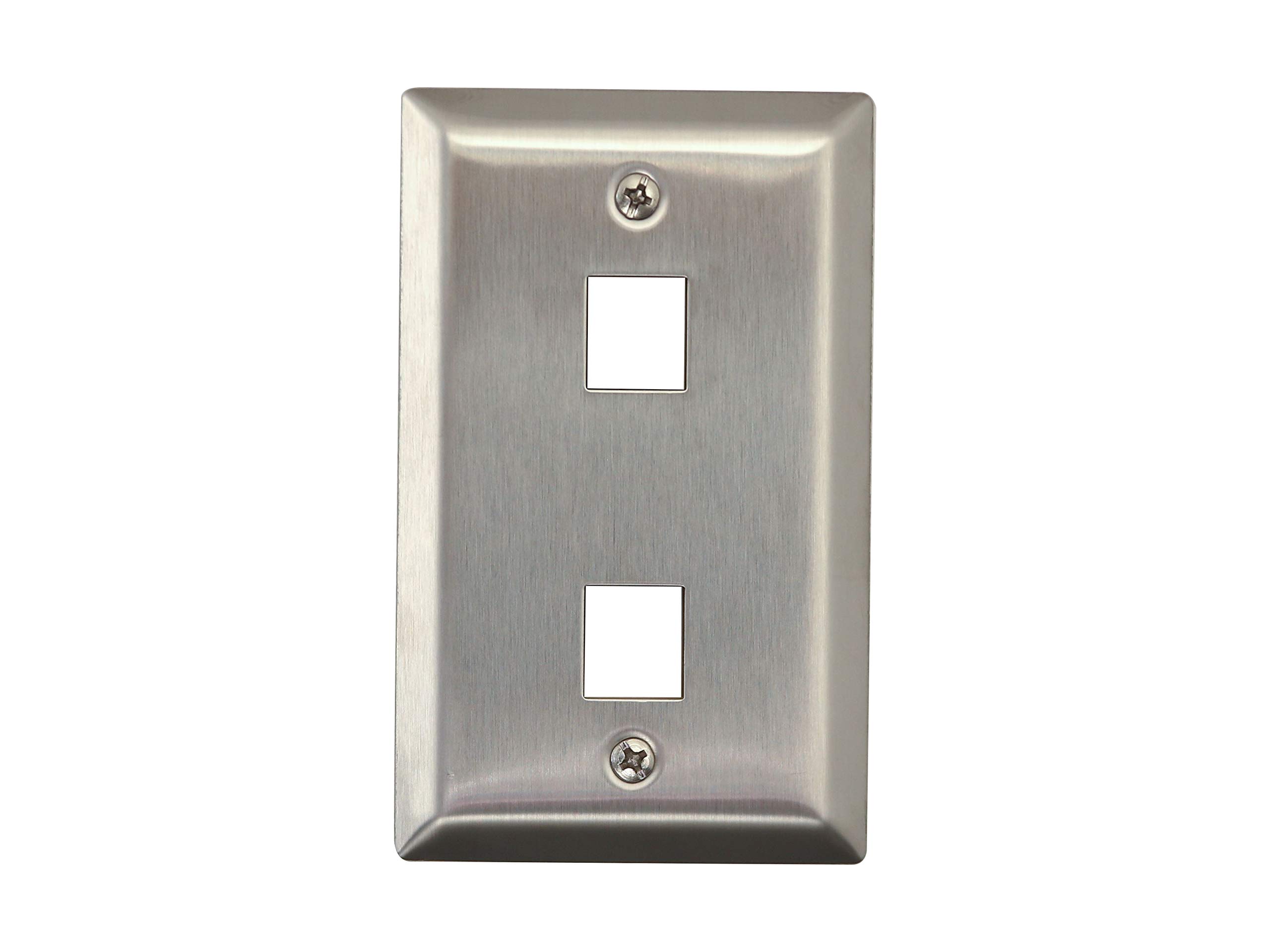 Plaque murale Keystone en acier inoxydable finition durable Networx 2 ports