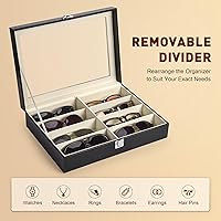 Vista 6 de Caja para anteojos de Co-z, organizador de anteojos, caja de almacenamiento con visualización