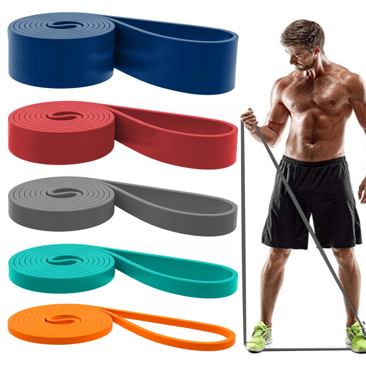 Resistance Bands, Pull Up Assist Bands - Workout Bands, Exercise Bands, Long Resistance Bands Set for Working Out, Fitness, Training, Physical Therapy for Men Women — Amazon image 11