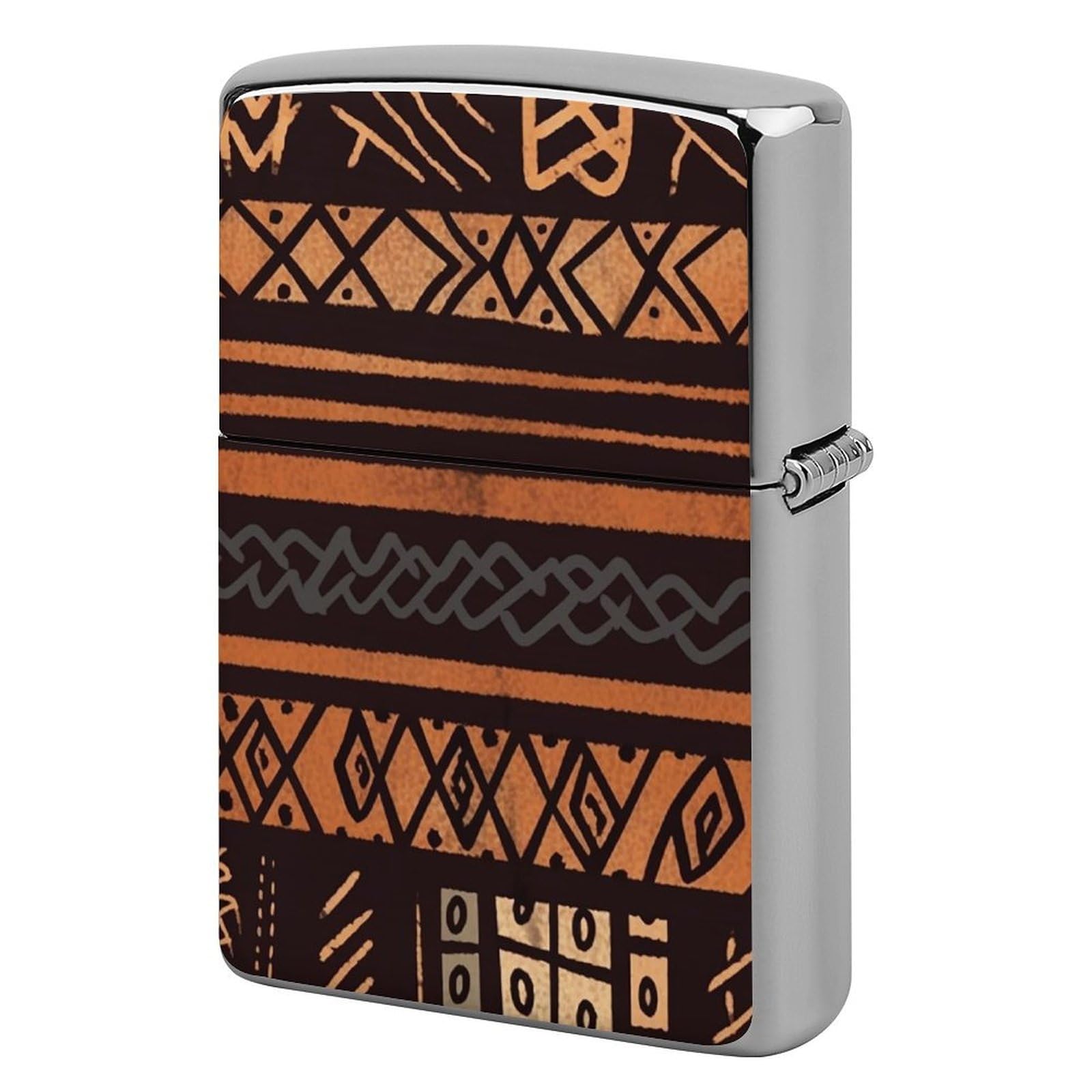African Mud Cloth Tribal Lighter Case Cover Vintage Metal Lighter Sleeve Reusable Lighter Protective Cover Decorative Lighter Holder Birthday Gifts for Men Women