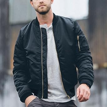 TACVASEN Men's Jackets-Bomber Jacket Fall Winter Warm Windbreaker Full Zip Casual Padded Coats