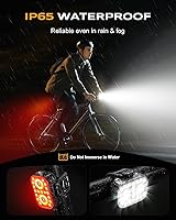 Vista 6 de Luces de bicicleta, juego de luces de bicicleta recargables ultradelgadas y ligeras, [5+6 modos] Luces de bicicleta dobles USB-C delanteras