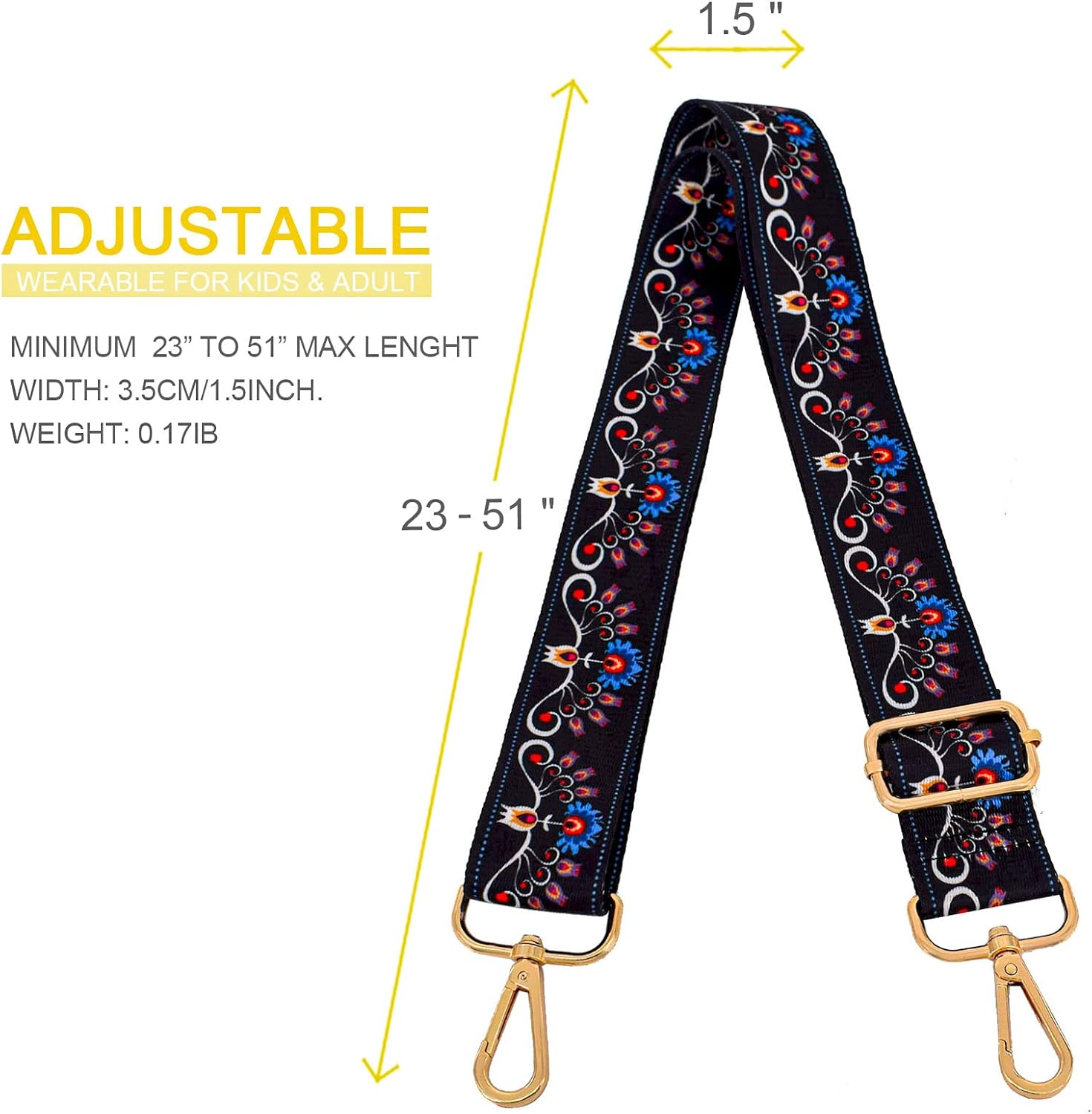 Purse Strap Replacement Crossbody Straps for Purses Guitar Style Multicolor Handbags Straps - Image 4