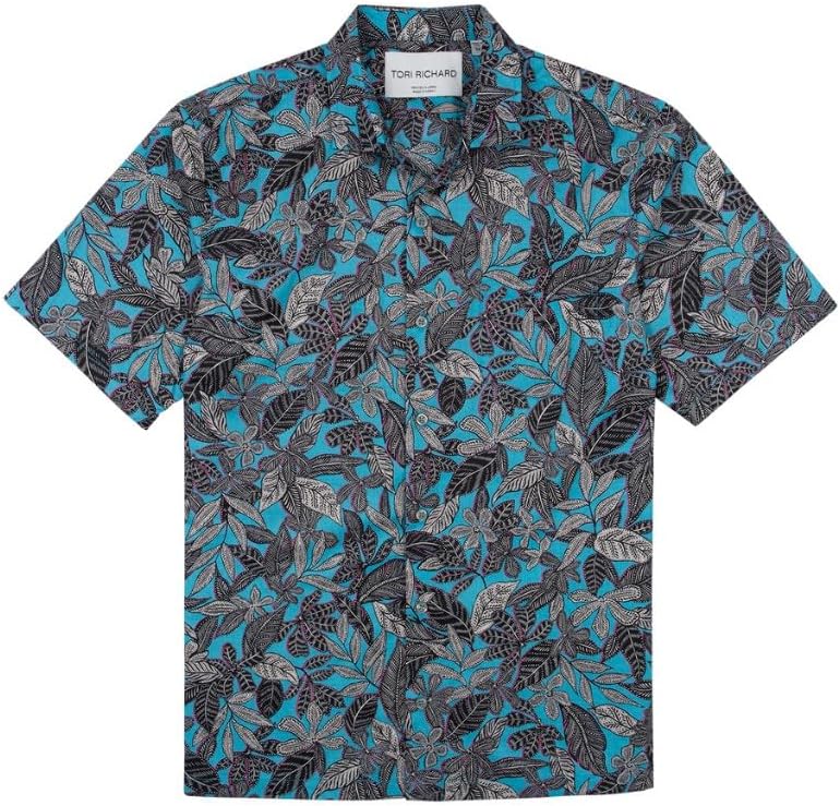 Tori Richard Men's Taccada Short Sleeve Cotton Lawn Button Up Shirt