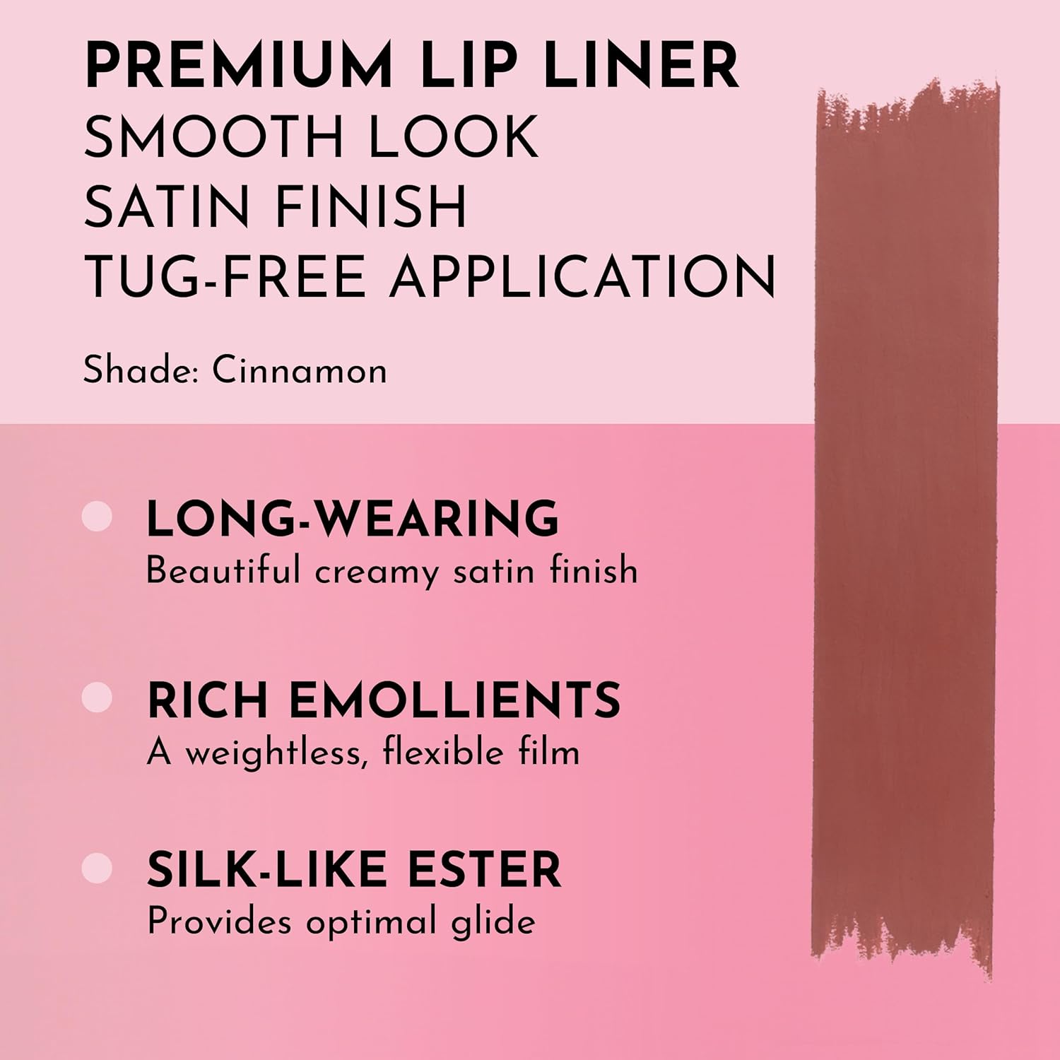 Lawless Forget the Filler Definer Liner - Cinnamon - Premium Lip Liner with Natural Ingredients to Provide a Smooth Look with a Satin Finish, Clean Makeup with Tug-Free Application - 0.04 oz - Image 2