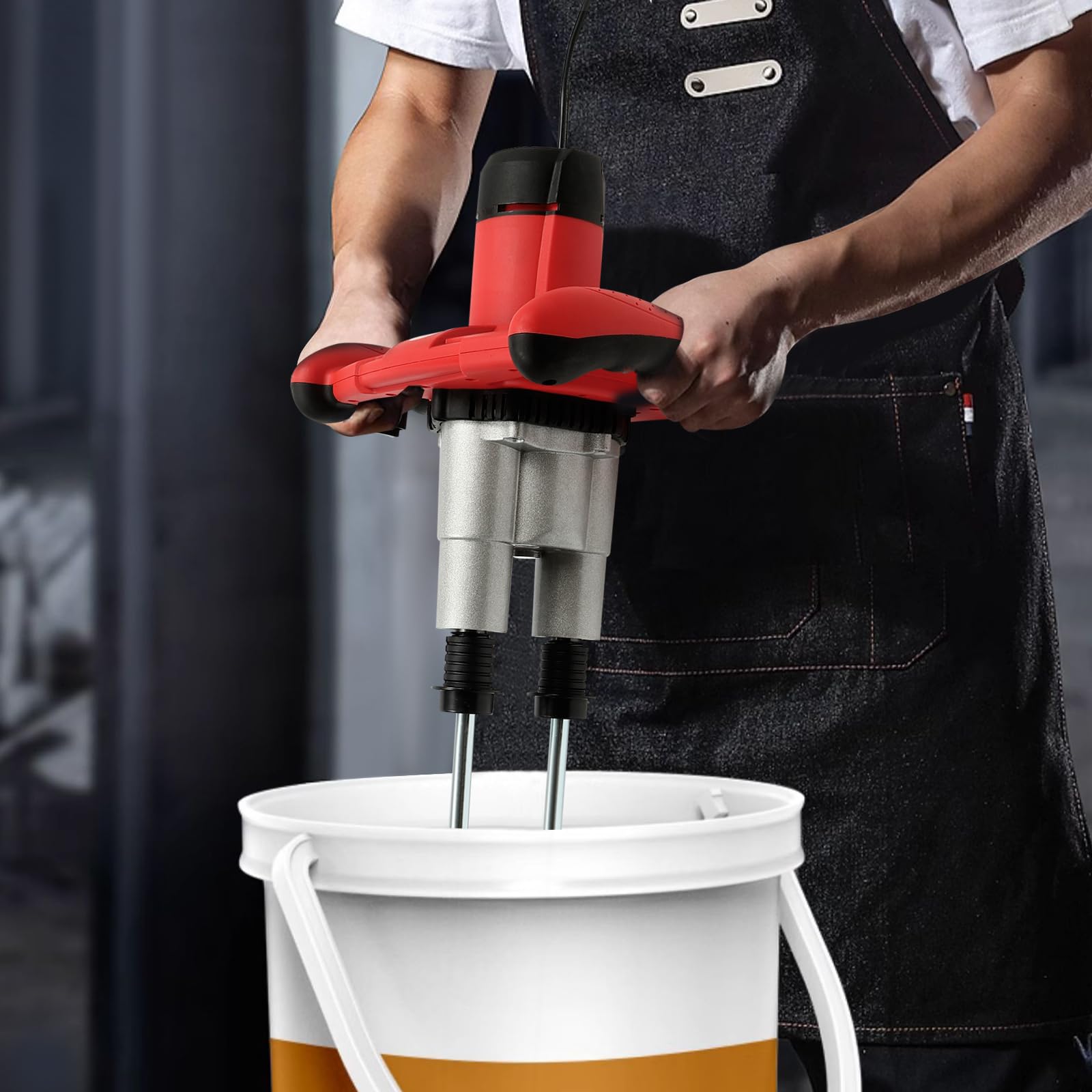Mescolatore per malta mista, 2800 W, 6 marce, miscelatore per malta a doppio polo, per pittura ad olio, cemento, inchiostro da stampa, malta sottile, intonaco