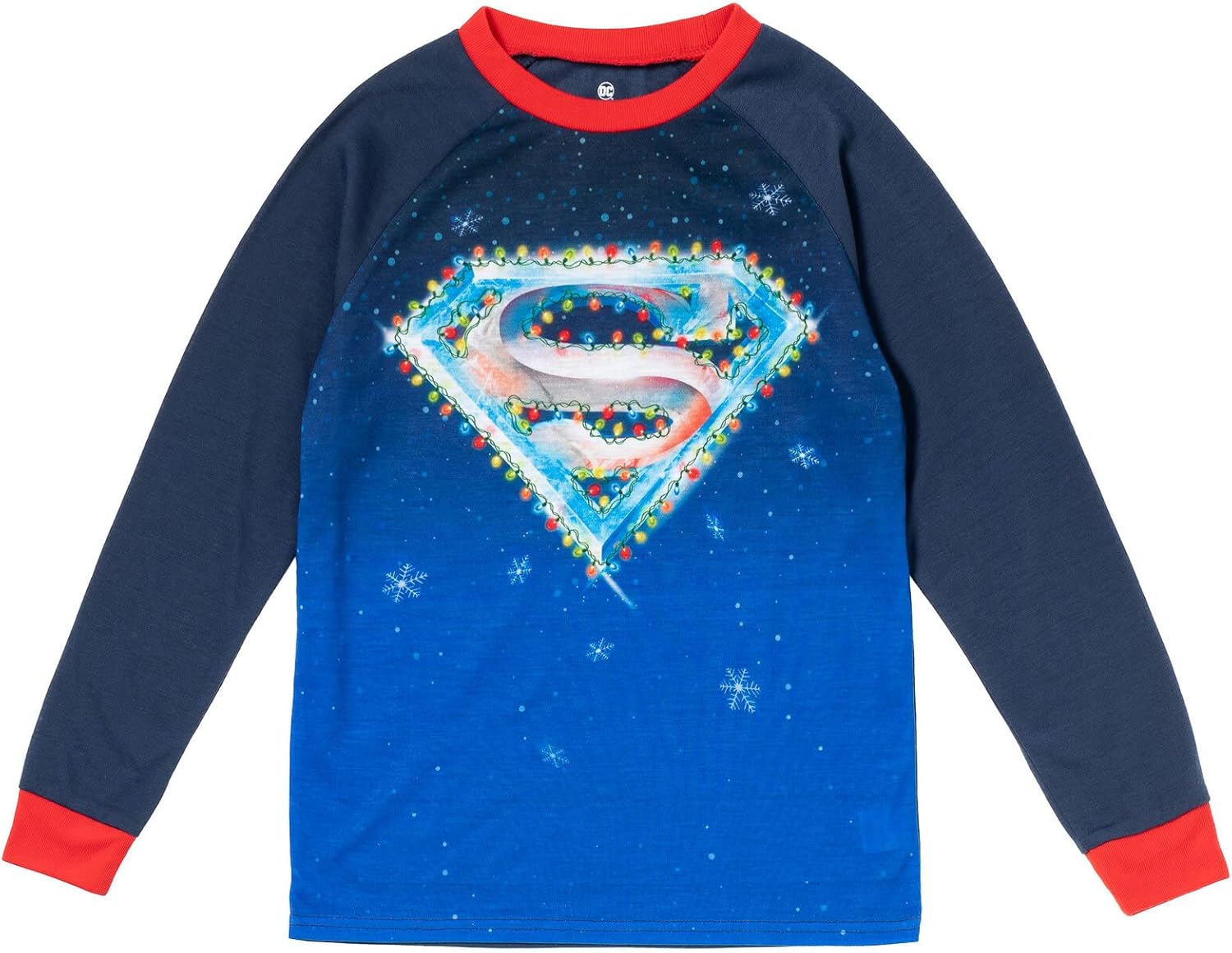 DC Comics Justice League Superman Batman Christmas Pullover Pajama Shirt and Pants Sleep Set Toddler to Big Kid