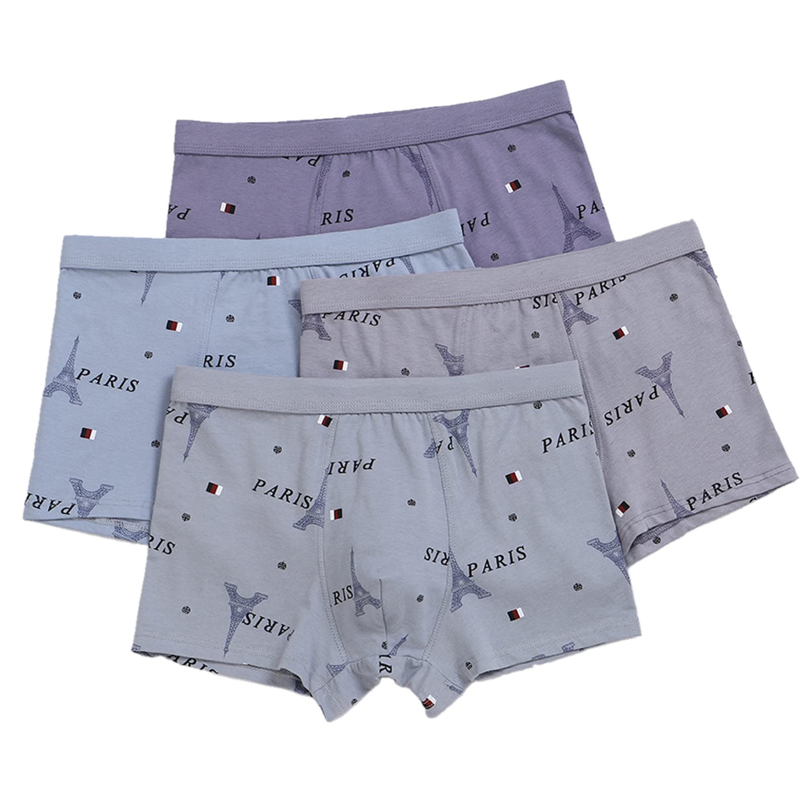 Calzoncillos Hombre Calzoncillos del Boxeador De Color De La Ropa Interior De Los Hombres De Algodón Puro Sin Costuras Laterales 4 Piezas