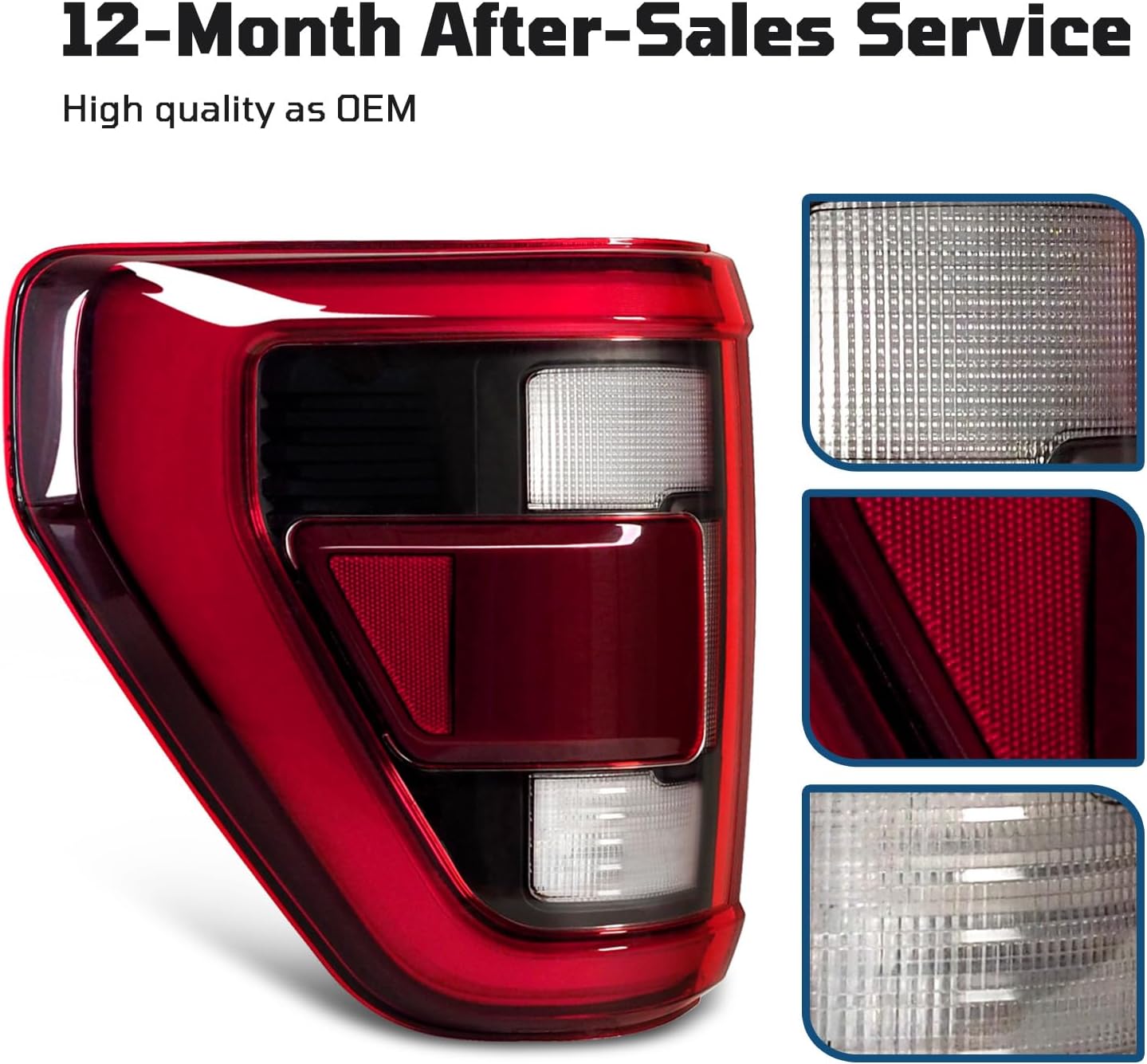 LED Tail Lights Compatible With Ford F150 2021 2022 2023 With Blind Spot (Module Not Included) Rear Brake Lamp Signal Assembly Replace OEM: NL3Z13405E (Black Housing Left Driver Side)