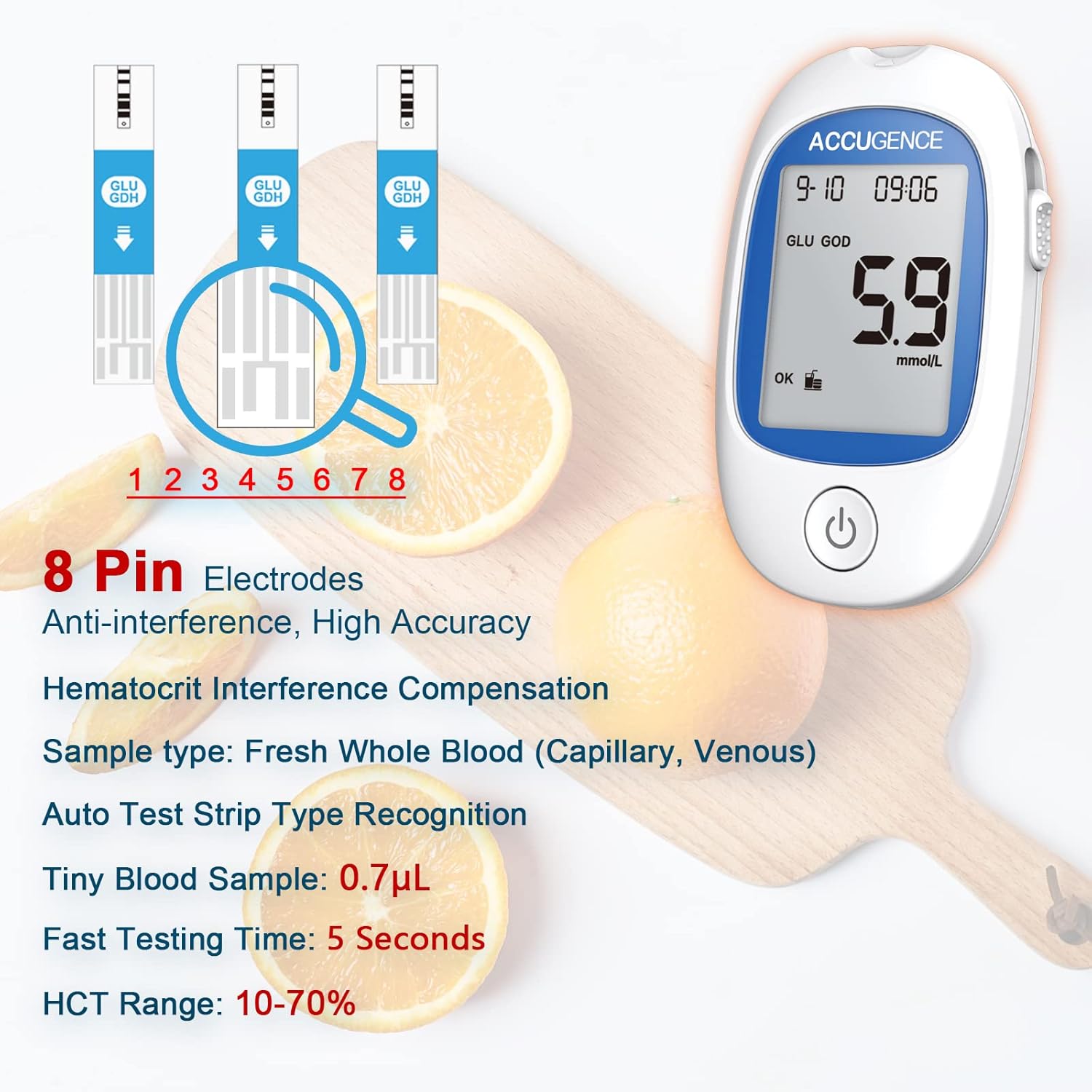 ACCUGENCE Home Blood Sugar Testing Kit Blood Sugar Monitor With 3in1