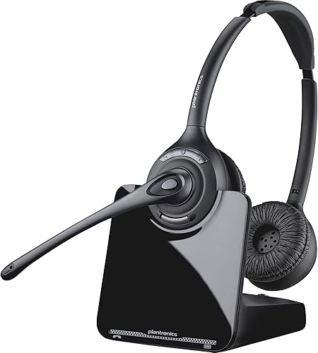 Plantronics PL-CS520 Binaural Wireless Headset System, Negro/Plata