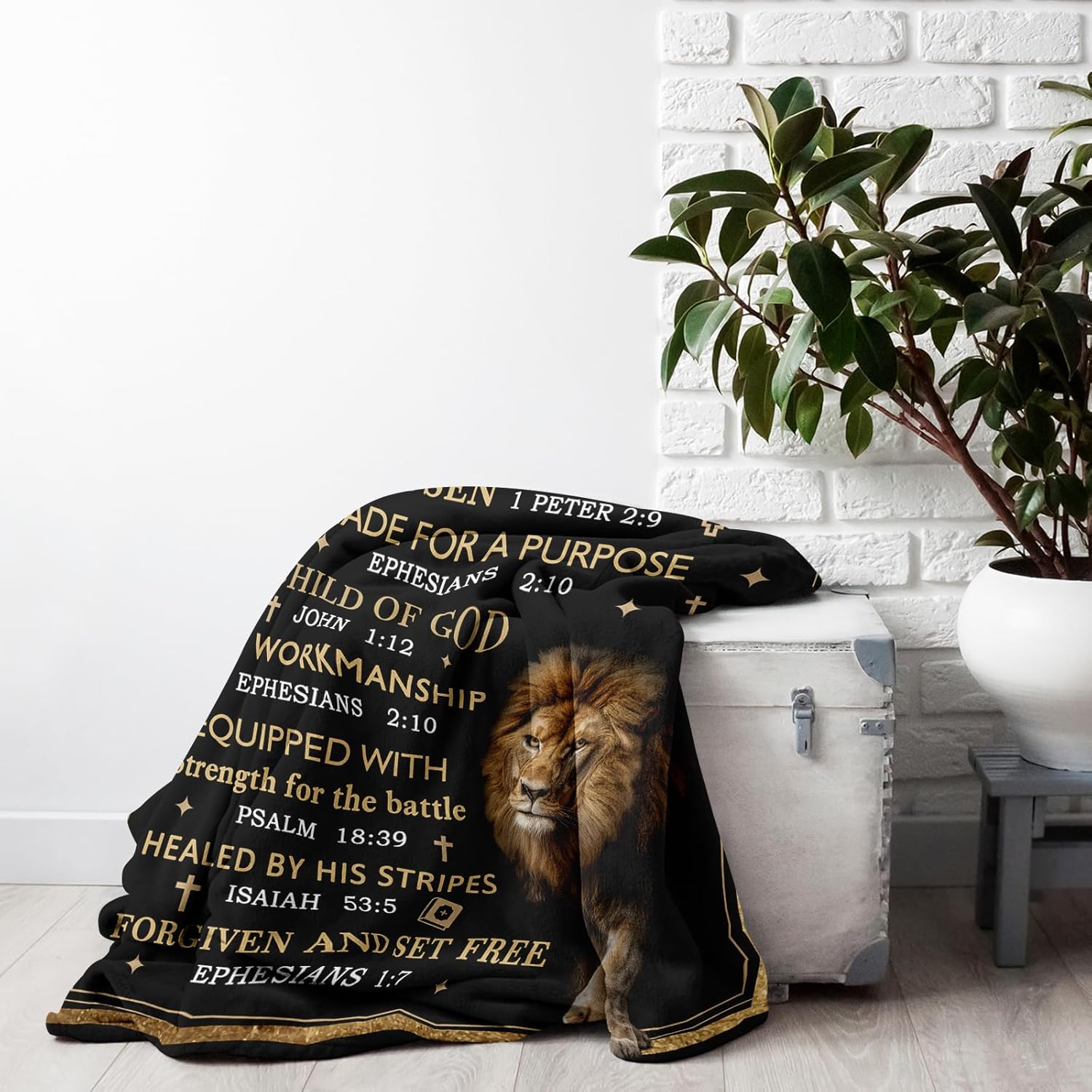 Christian Gifts for Men, Christian Blanket 60"X50", Catholic Gifts, Religious Gifts for Men, Man of God Gift, Baptism Gift, Bible Inspirational Spiritual Gifts for Dad Son Husband - Image 4