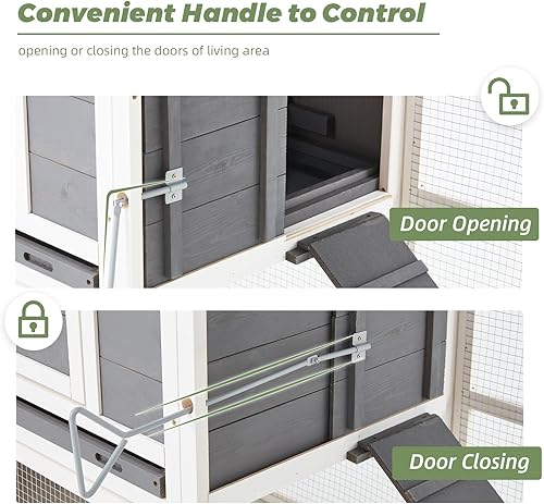 Vista 4 de AECOJOY Gallinero grande de 81 pulgadas, gallinero de madera para exteriores, gallinero y gallinero para 6 pollos