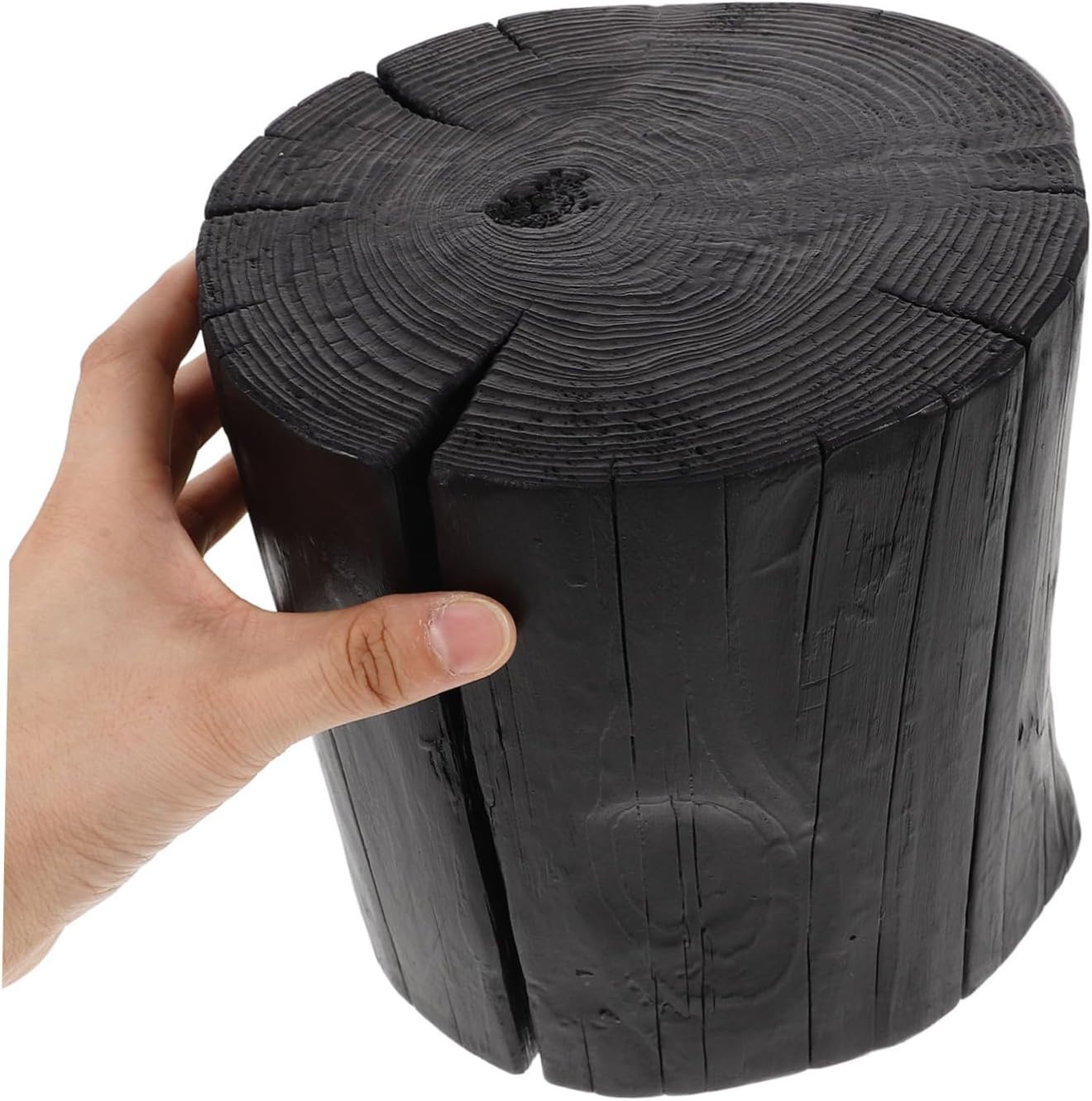 Zerodeko Solid Wood Round Step Stool Tree Stump Accent Stool for Bedroom Living Room and Home Decor Stylish Minimalist Design for Footrest