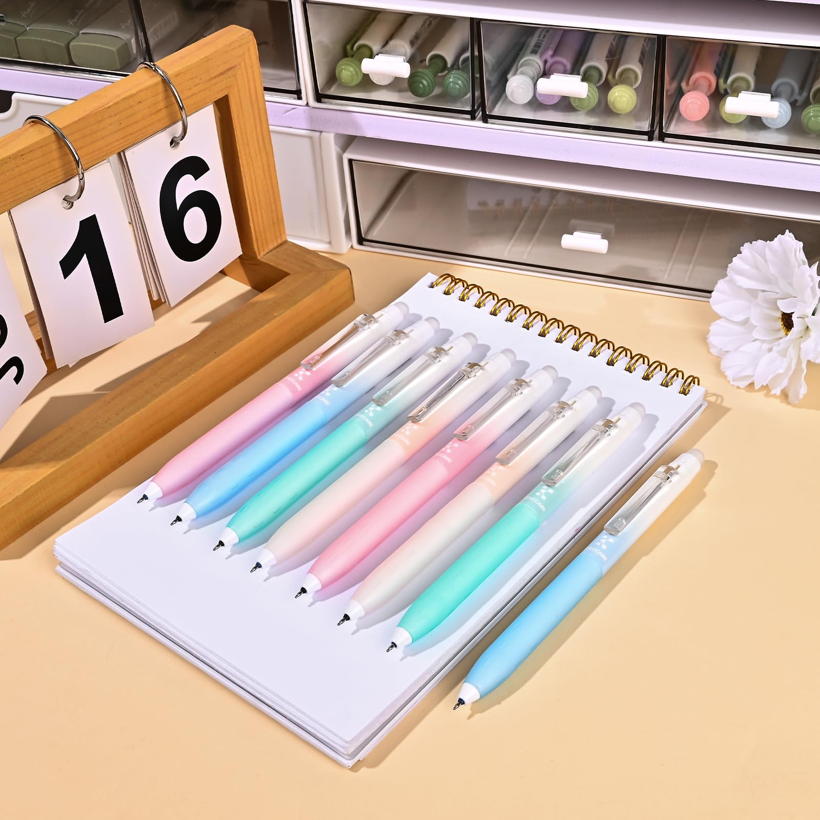 BAYTORY Retractable Erasable Gel Pens, 4Pcs Blue & 4Pcs Black Ink Pens & 10Pcs Black Refills - Image 4