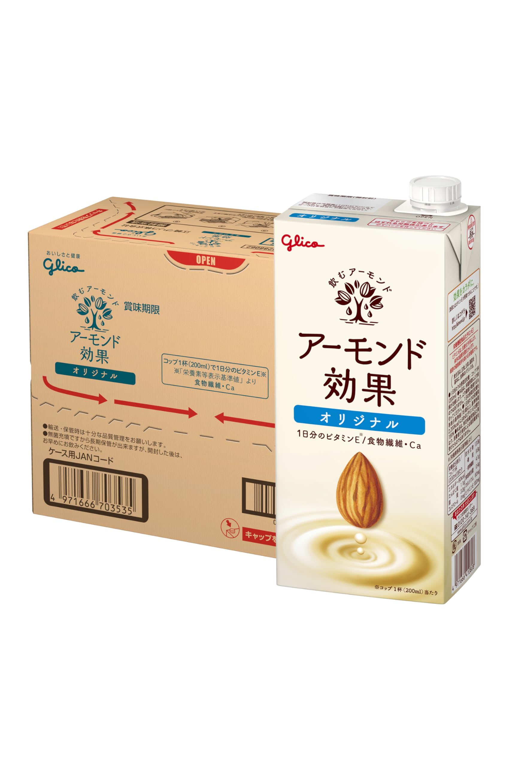 アーモンド効果 オリジナル 1000ml×6本 江崎グリコ 常温保存可能 ビタミンE 食物繊維 アーモンドミルク商品画像