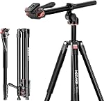 NEEWER Overhead Horizontal Camera Tripod Monopod with Fluid Head & Flexible Center Column, 90 Inch Tall Metal DSLR Video Travel Stand, Arca Type QR Plate & Inverted Legs, Max Load 13.2 lbs, TP64