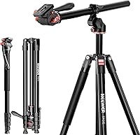 Vista 11 de NEEWER Trípode Horizontal de 73.6" con Columna Central Multiángulo, Cabezal Esférico y Plataforma de Eje Central, Trípode Monopie de Cámara