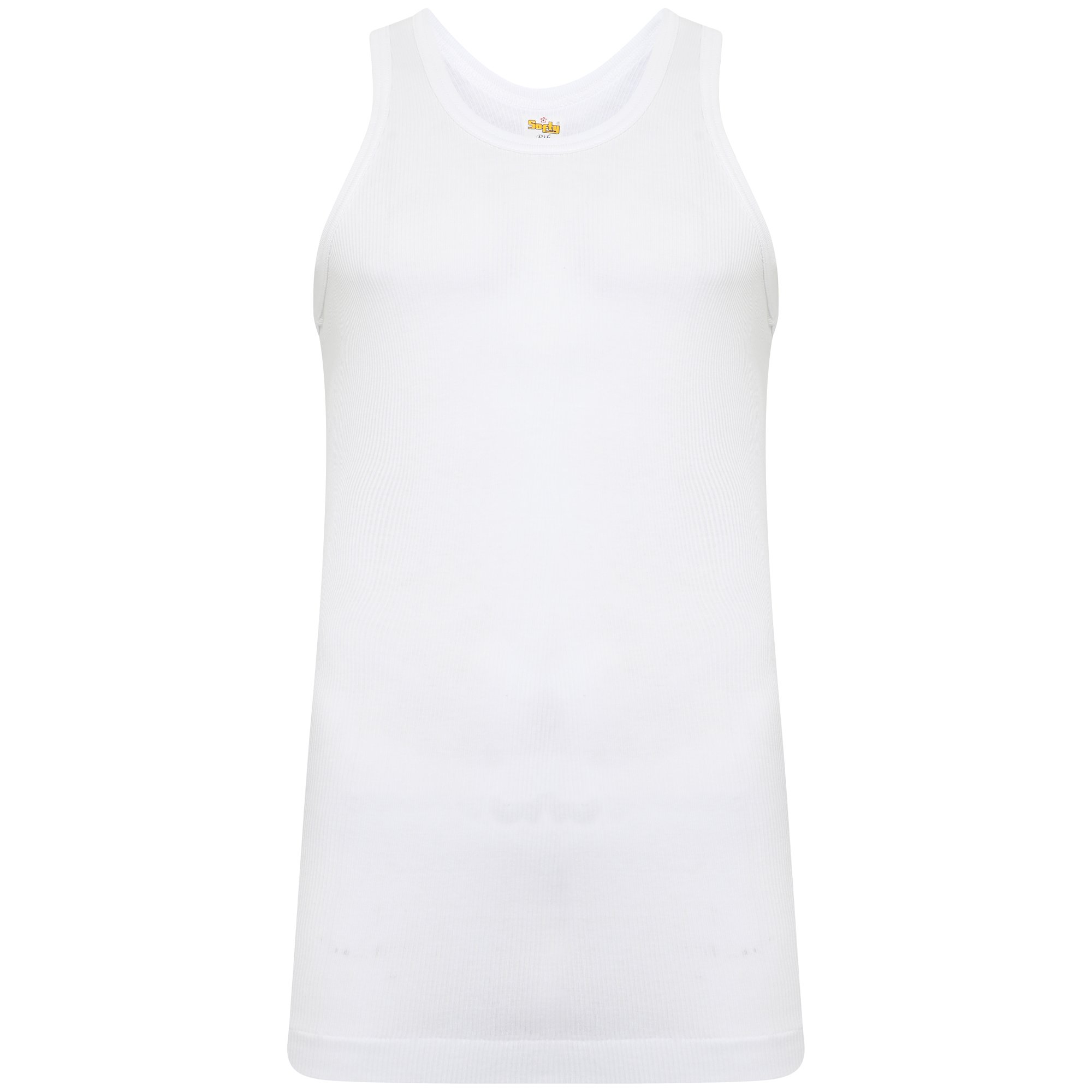 Softy Men's White Softy® 6 Pack Pure Cotton Vests Bodybuilding Training Gym Basketball Tank Tops Basic Plain Color Casual Undershirt (, Medium)