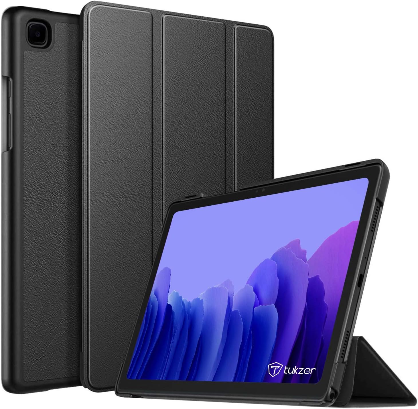 Tukzer Case Cover for Samsung Galaxy Tab A7 10.4" (2020) - [SM-T500 / T505/ T507] Ultra Slim Microfibre Lining, Lightweight Hard Back Trifold Smart Stand Flip Folio