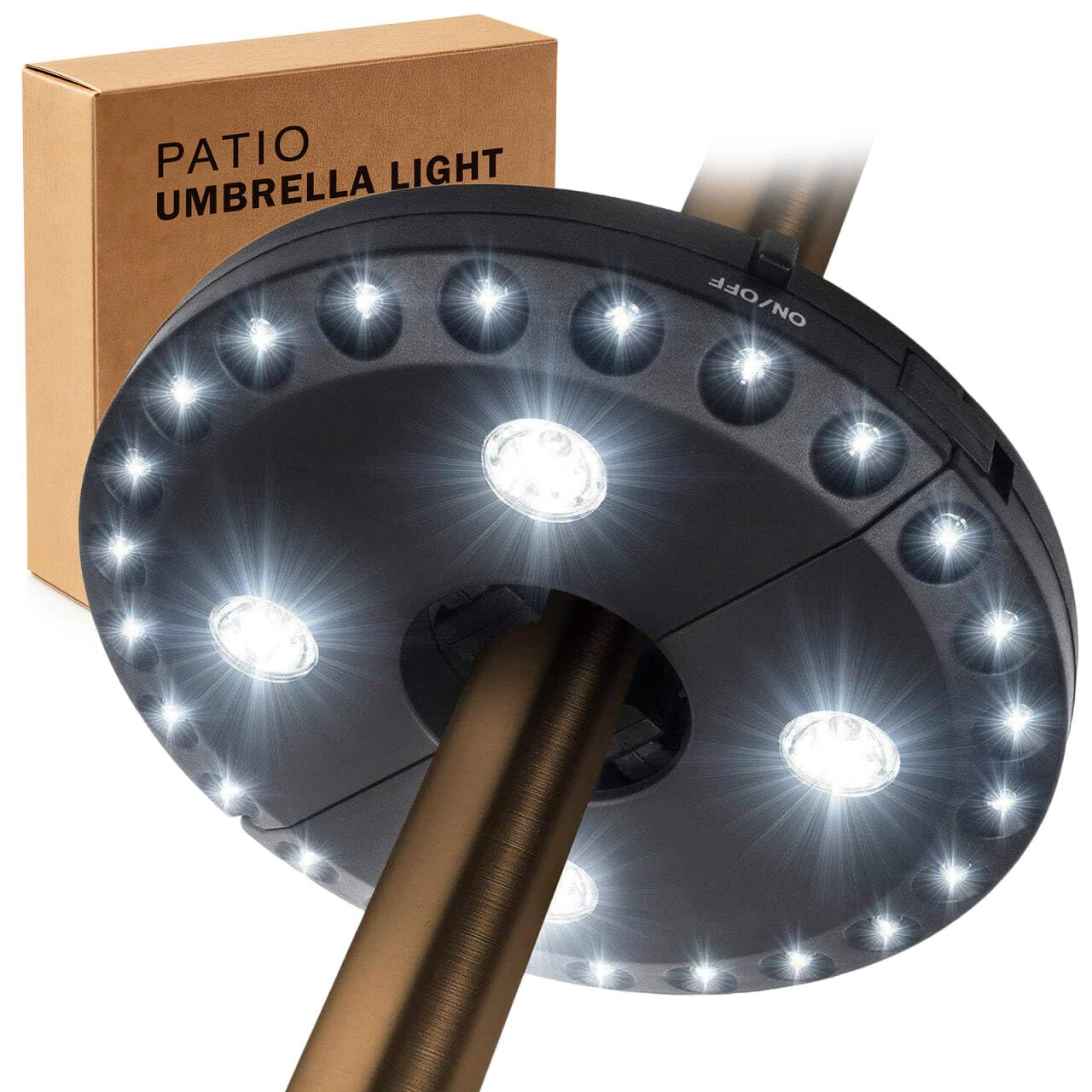 OYOCO Parasol Light Patio Umbrella Light 3 Brightness Modes Cordless 28 LED Lights at 200 lumens-4 x AA Battery Operated,Umbrella Pole Light for Patio Umbrellas,Camping Tents