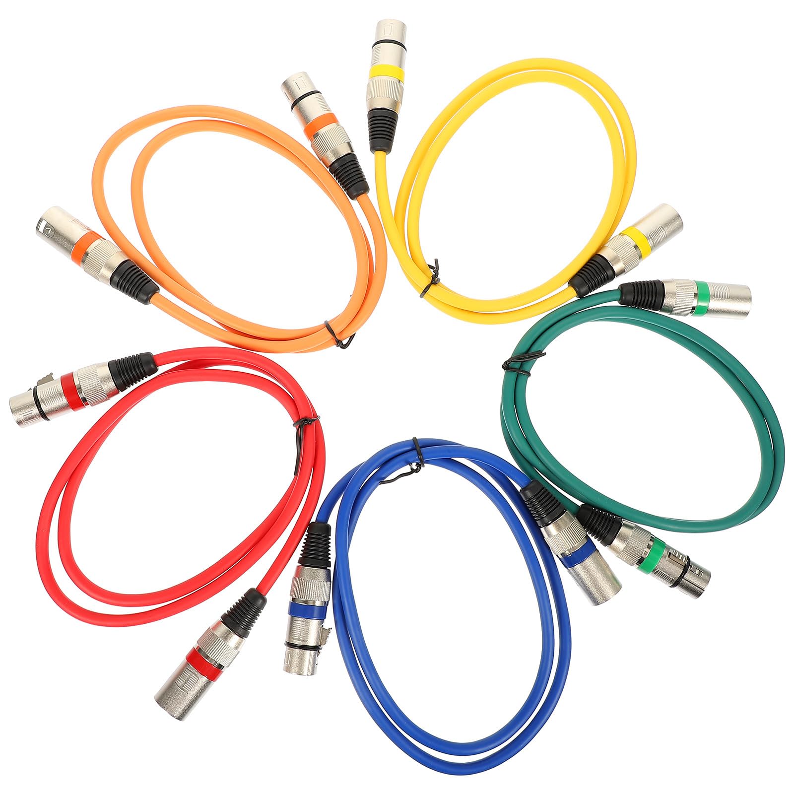 Kichvoe 5 Stück Xlr Mikrofonkabel mit Kupferkern und Pvc Ummantelung 1 Meter Lang Flexible Verbindung für Hochzeiten und Festliche Anlässe