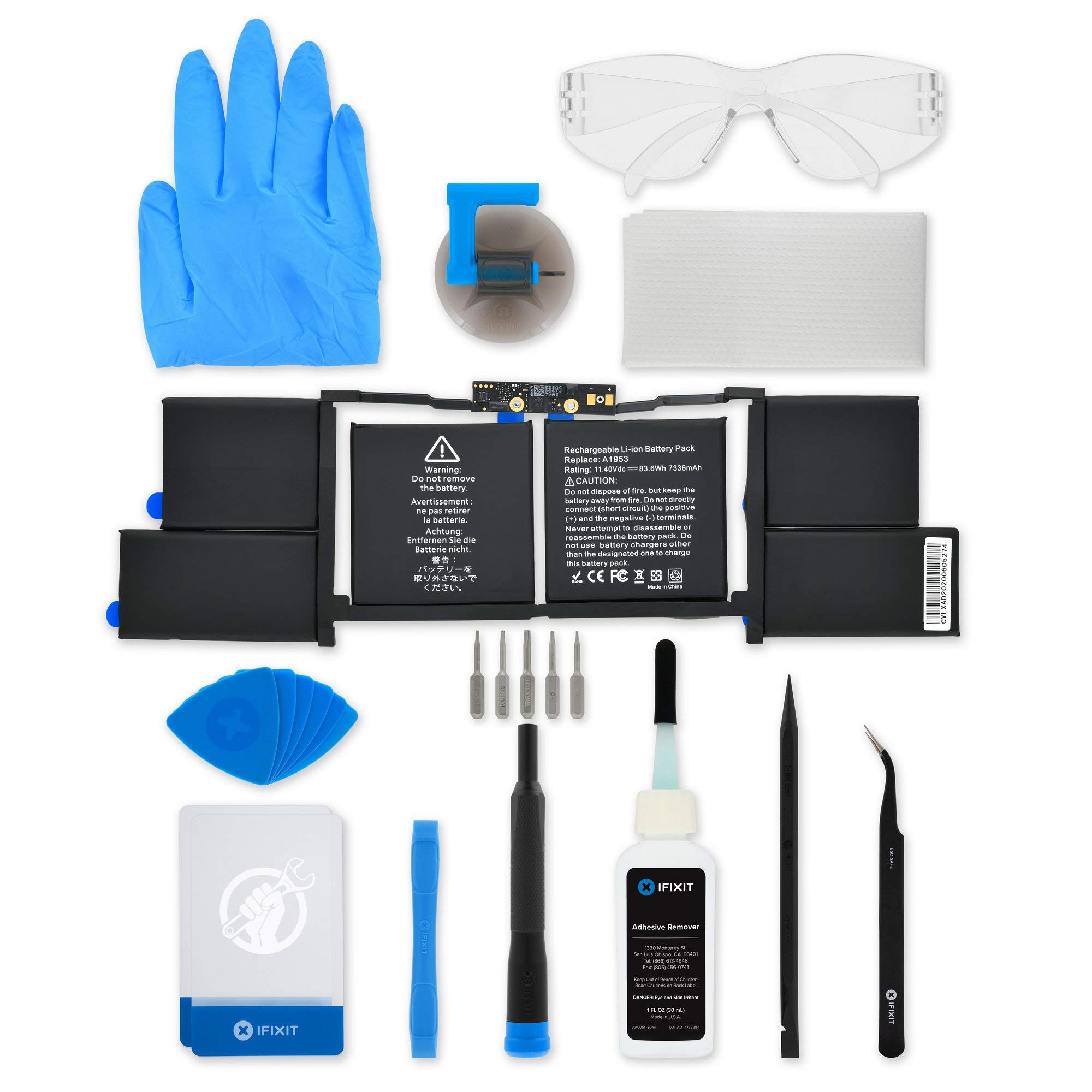 iFixit Battery Compatible with MacBook Pro 15" Retina (Mid 2018/2019) - Repair Kit