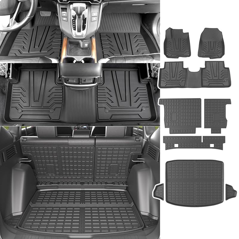 Kit de Tapetes para Porta-Malas e Encostos em TPE powoq Compatível com Honda CRV 2017 a 2022, Modelo Fuel