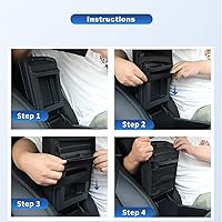 Vista 7 de CDEFG Almohadilla de consola central de coche para 2020 2021 2022 2023 Palisade Auto reposabrazos funda protectora de cuero negro (negro)