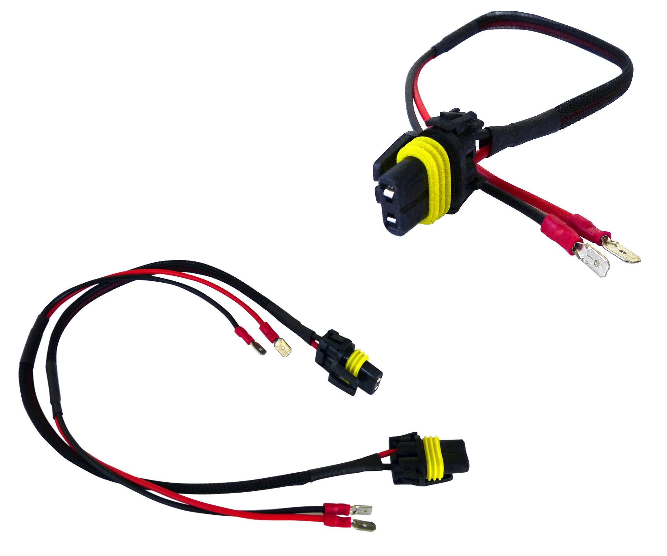 AGT H1 H3 Male Connectors Plugs Pigtail Bulb Wire Harness HID Input Wires (Pack of 2)