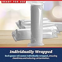 Vista 5 de MEDca gasa médica elástica rollo de cinta para vendajes para cuidar heridas. Paquete de 12 rollos de 4 pulgadas x 12 yardas