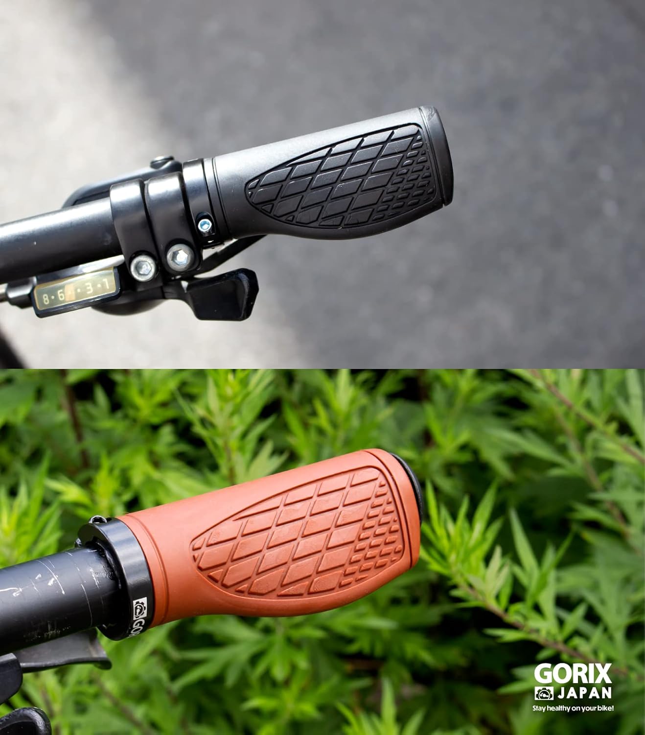 GORIX Bike Ergo Grips Bar End Cycle Lock On Handlebar Mountain Bicycle MTB [95mmｘ95mm・128mmｘ95mm](GX-AGOO)