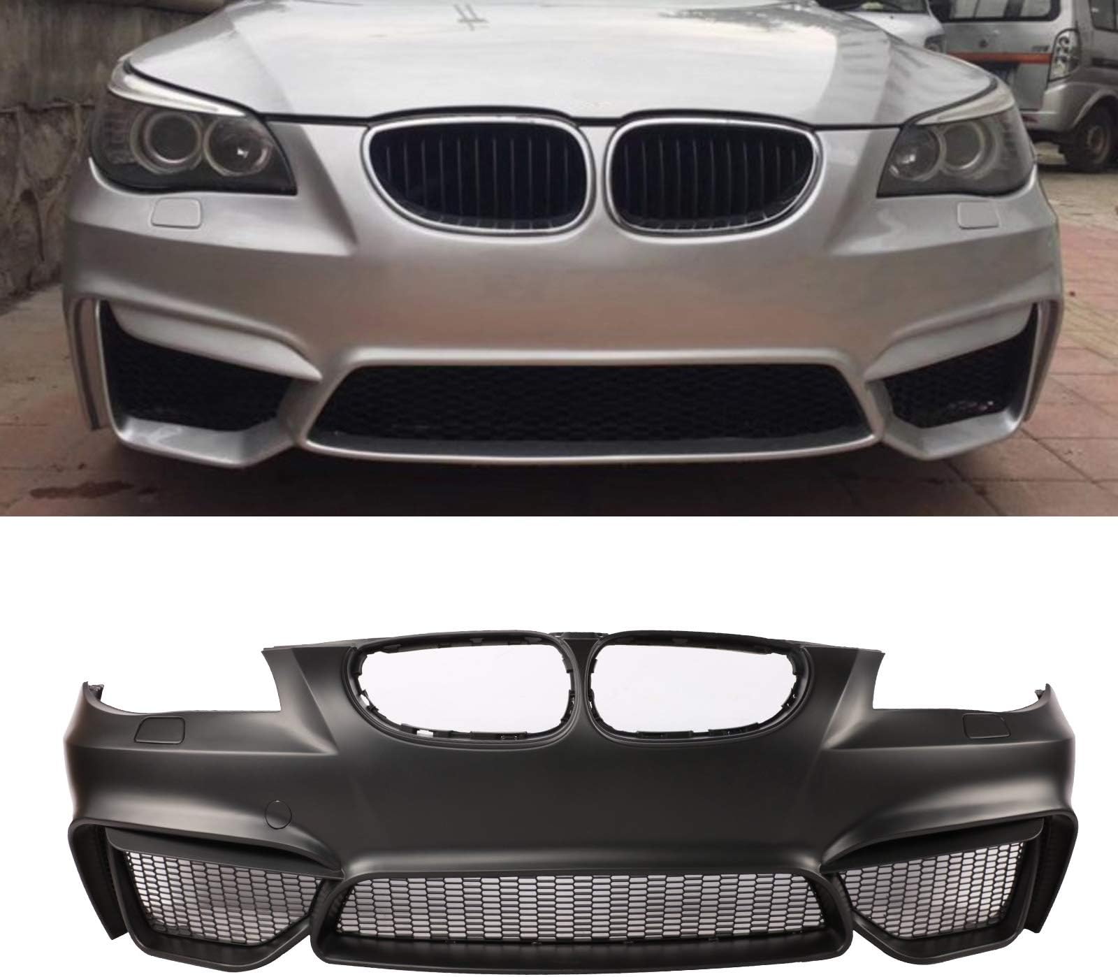 M4 Look Front Bumper W/O PDC Holes Fit for 2004-2010 BMW 5 Series E60 E61 Sedan Wagon, Not Fit M3 M4 M5 Model Vehicle