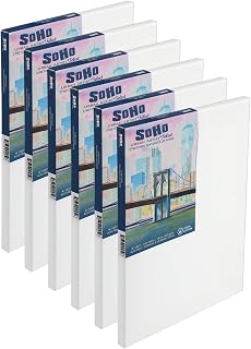 Select Stretched Cotton Watercolor Paper on 5/8" Frame - 9"x12" 140lb, 300gsm - 100% Acid-Free Cotton Paper for Mixed Media, Watercolor & More - Professional Artists, Students