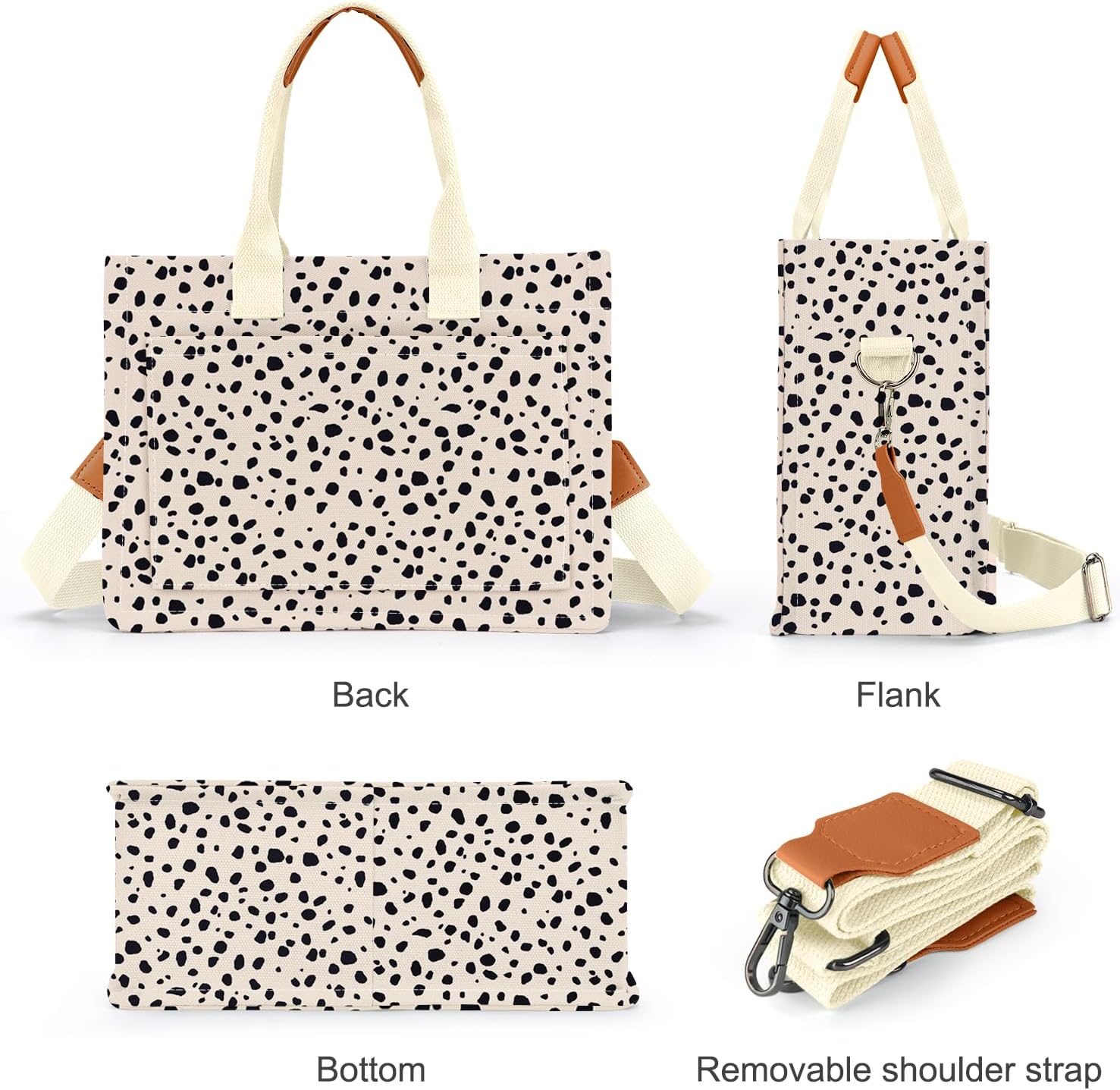 Canvas Tote Bag for Women with Pockets Crossbody Bag Tote Shoulder Handbags Casual Work Bags Everything Tote Bag - Image 6